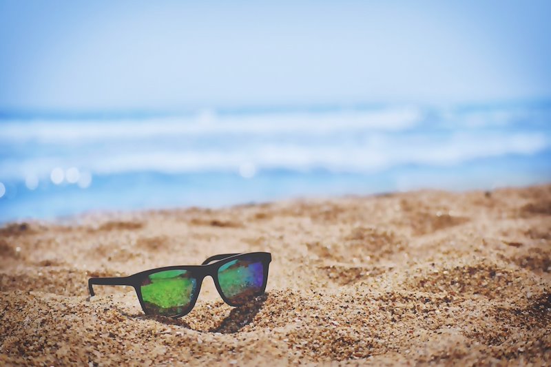 sunglasses on beach